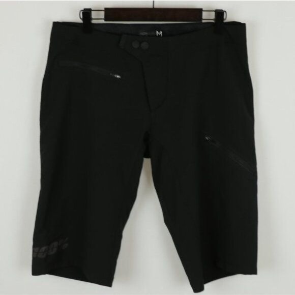 100% Ridecamp Women's Medium Black Mid Rise Quick Dry Mountain Bike Shorts - Picture 2 of 11